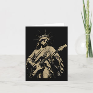 Statue Of Liberty Playing Guitar 4th July 250th Card