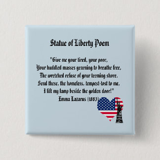 Statue of Liberty Poem 2 Inch Square Button