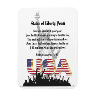 Statue of Liberty Poem, A Nation of Immigrants Magnet