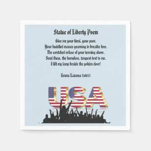 Statue of Liberty Poem, A Nation of Immigrants Napkin