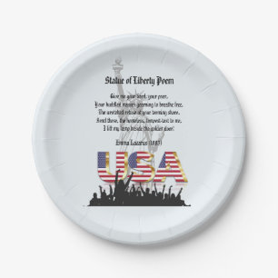 Statue of Liberty Poem, A Nation of Immigrants Paper Plate