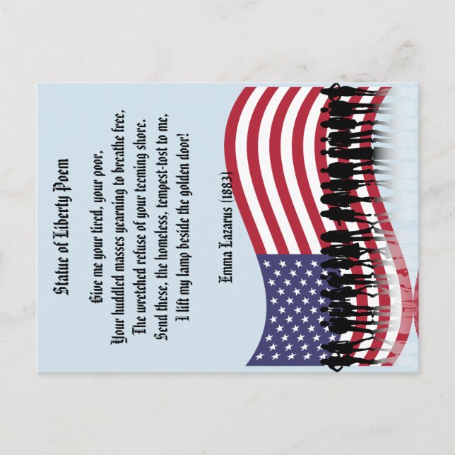 Statue of Liberty Poem, A Nation of Immigrants Postcard (Front)