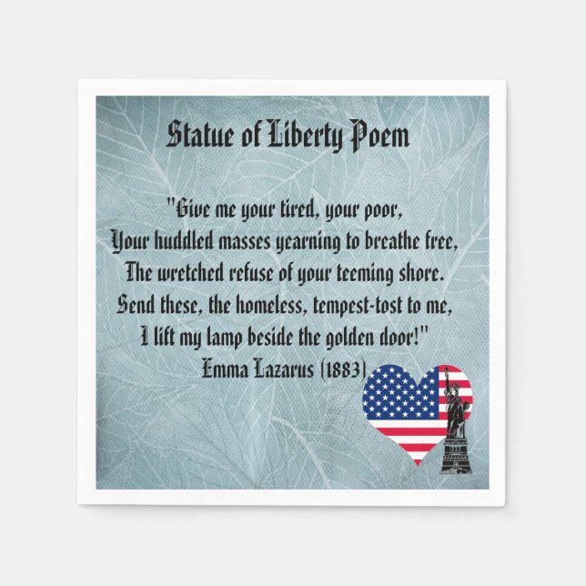 Statue of Liberty Poem Napkin (Front)