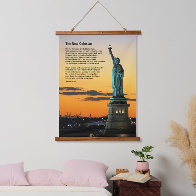 Statue of Liberty Poem, The New Colossus Hanging Tapestry (Bedroom)