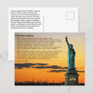 Statue of Liberty Poem, The New Colossus Postcard