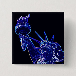 Statue of Liberty Pop Art 2 Inch Square Button