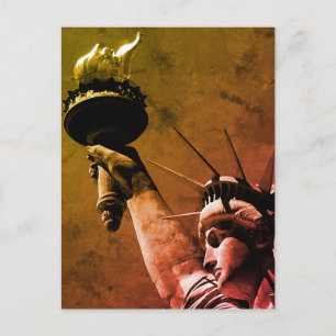 Statue of Liberty Pop Art Autumn Colours Postcard