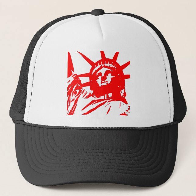 Statue of Liberty Pop Art USA Symbol Trucker Hat (Front)