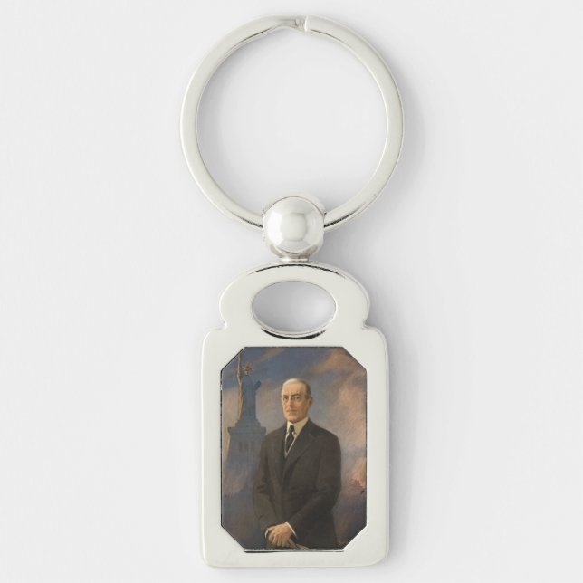 Statue of Liberty & President Woodrow Wilson Keychain (Front)