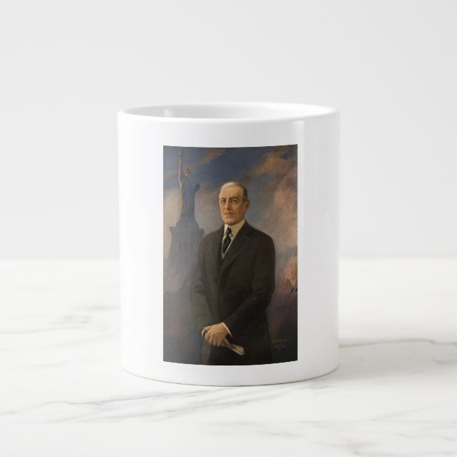 Statue of Liberty & President Woodrow Wilson Large Coffee Mug (Front)