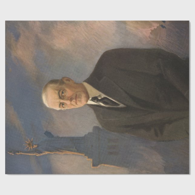 Statue of Liberty & President Woodrow Wilson Wrapping Paper (Flat)