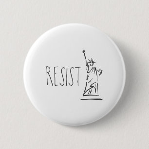 Statue Of Liberty Pro Immigration Resist  2 Inch Round Button
