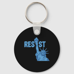 Statue Of Liberty Resist Graphic #resist Anti Keychain