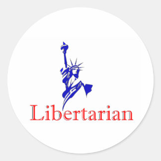 Statue of Liberty -- Retro Libertarian icon Classic Round Sticker