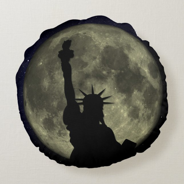 Statue of liberty round pillow (Back)