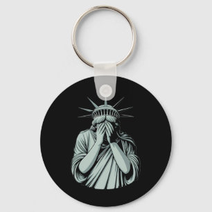 Statue Of Liberty Sad America Keychain