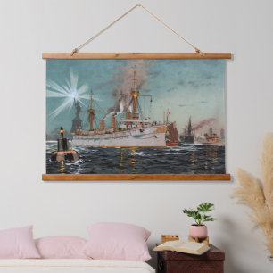 Statue of Liberty Ship Hudson New York City Hanging Tapestry