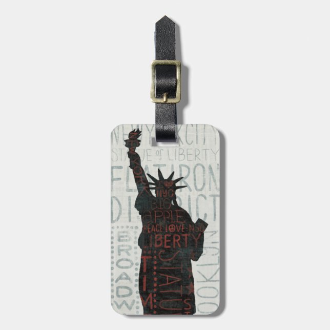 Statue of Liberty Silhouette Luggage Tag (Front Vertical)