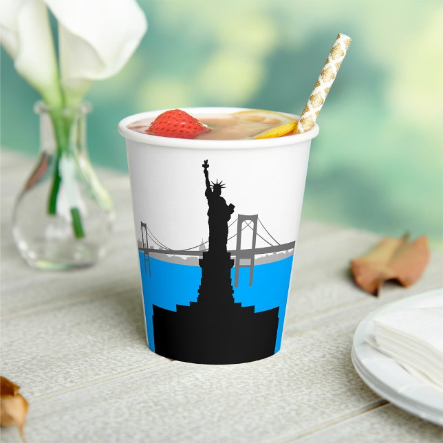 Statue of Liberty Silhouette New York Skyline Paper Cups (Creator Uploaded)