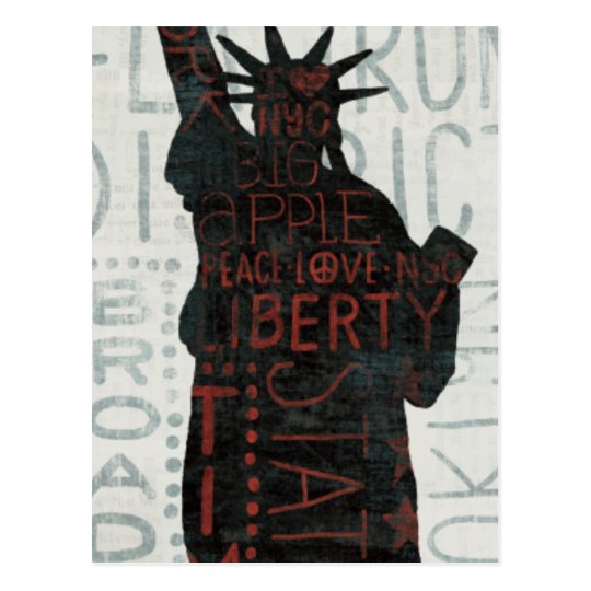 Statue of Liberty Silhouette Postcard