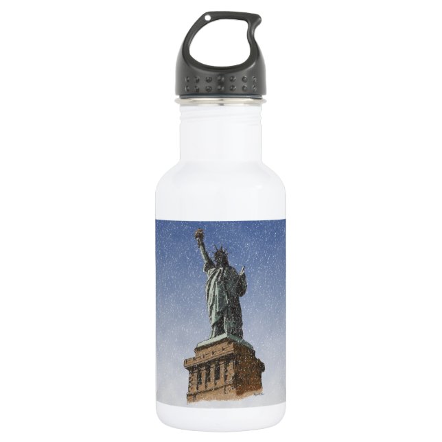 Statue of Liberty Snow 532 Ml Water Bottle (Front)
