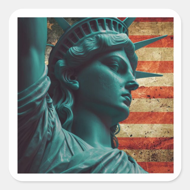 Statue of Liberty Square Sticker (Front)
