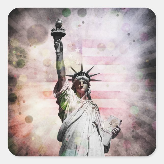Statue of Liberty Square Sticker (Front)