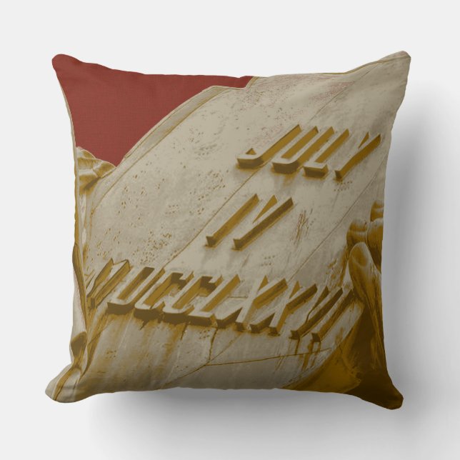 Statue Of Liberty Tablet Red Gold Throw Pillow (Front)