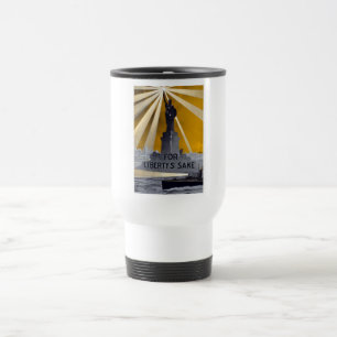 Statue of Liberty Torch & US Navy World War II    Travel Mug