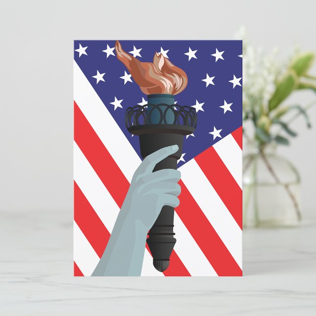Statue of Liberty Torch with American Flag  Invitation (Creator Uploaded)