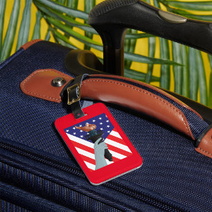 Statue of Liberty Torch with American Flag  Luggage Tag