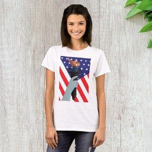 Statue of Liberty Torch with American Flag T-Shirt