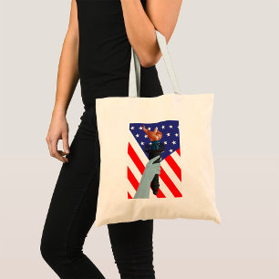 Statue of Liberty Torch with American Flag  Tote Bag