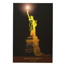 Statue of Liberty Travel Wood Wall Art Print