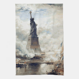 Statue of Liberty Unveiling 1886 Kitchen Towel