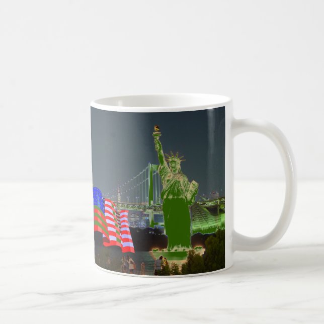 statue of liberty usa flag new york coffee mug (Right)