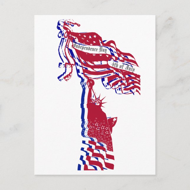 Statue of Liberty USA Independence Day July 4th Postcard (Front)