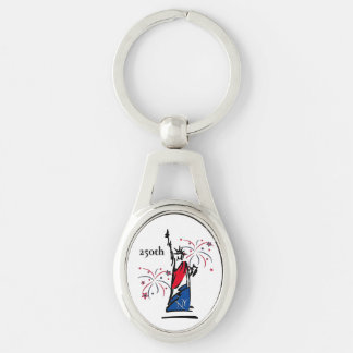 Statue of Liberty w/ Fireworks 250th Independence Keychain