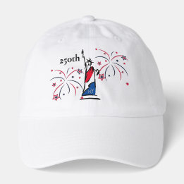 Statue of Liberty w/ Fireworks 250th Independence Trucker Hat