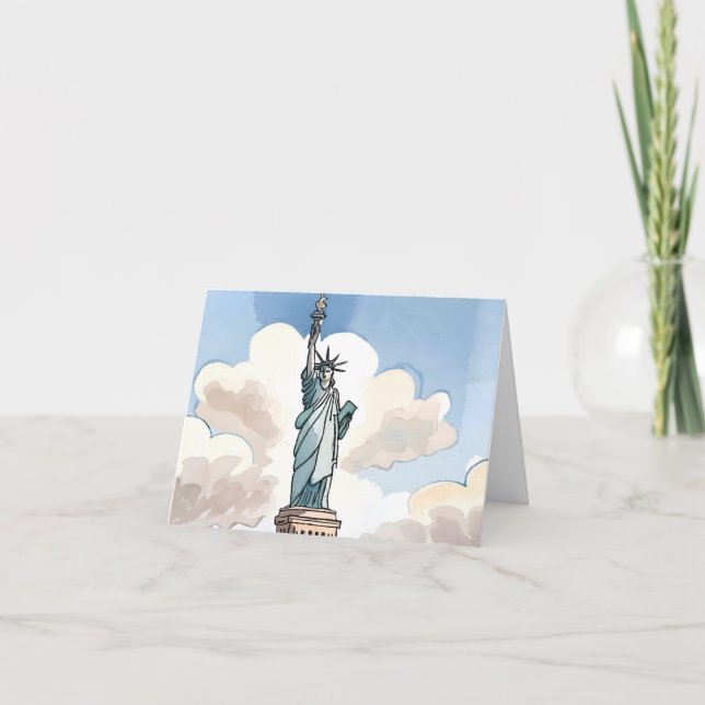 Statue of Liberty | Watercolor Landmark Card (Front)