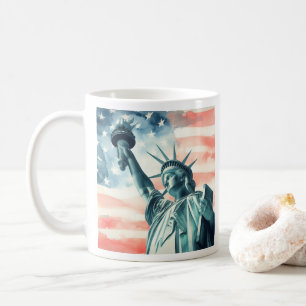 Statue of Liberty with American flag Coffee Mug