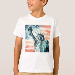 Statue of Liberty with American flag T-Shirt