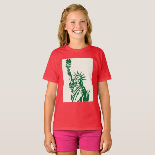 Statue of Liberty with Clover – Lucky Minimalist  T-Shirt
