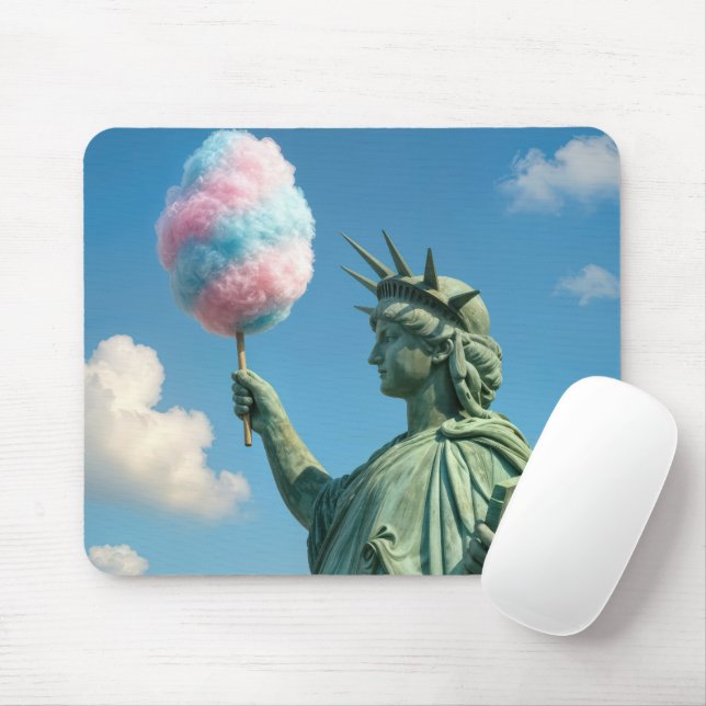 Statue of Liberty with Cotton Candy Mouse Pad (With Mouse)