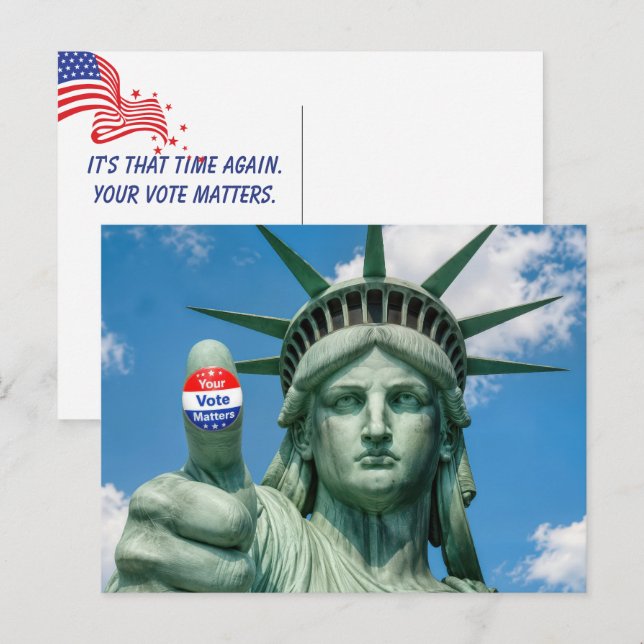 Statue of Liberty with Election Sticker Postcard (Front/Back)