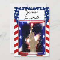 Statue of Liberty with Fireworks for 4th of July