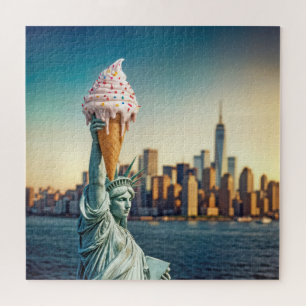 Statue of Liberty With Ice Cream Cone Jigsaw Puzzle