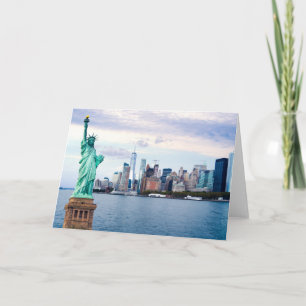 Statue of Liberty with World Trade Center Card