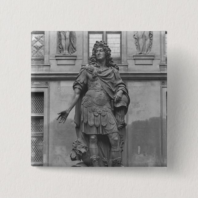Statue of Louis XIV 2 Inch Square Button (Front)