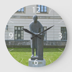Statue of Max Planck in Berlin Large Clock